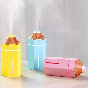 Tulsi Trendz Pencil Humidifier USB Ultrasonic Aromatherapy Air Humidifier LED Light Aroma Diffuser Mist Maker Fogger Mini Car Air Purifier (Multi Color)