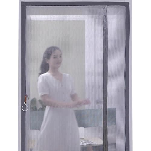 FLYAMAPIRIT Magnetic Fly Screen Door Curtain, Grey, Mosquito Repellent Net, Door Gate, Side Opening, Fly Curtain for Basement Door, Patio Door, Sliding Door, Balcony Door, Living Room, etc. - Image 2