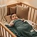 Bleu La La - 100% Organic Cotton Heritage Knit Textured Baby Blanket - Signature Heritage Knit, Soft Breathable Newborn Baby Blanket (Heritage - Hunter Green)