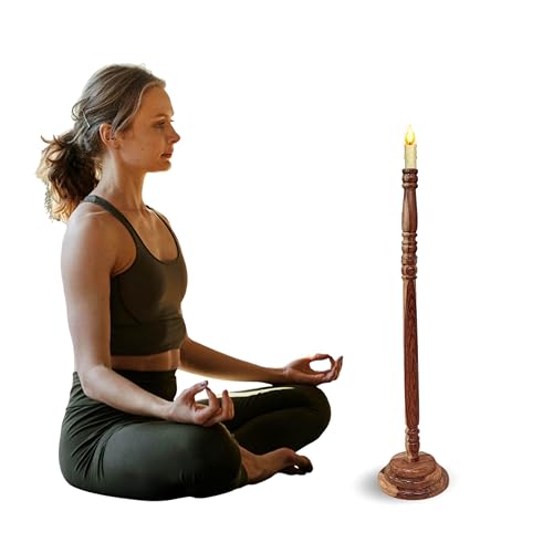 Image of Streetup India Wooden Trataka Candle Stand for Third Eye Opening Meditation with Adjustable Height