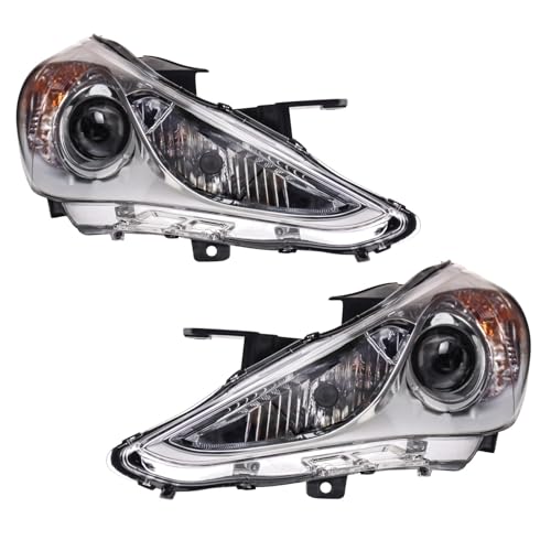 Image of TRQ 2 Piece Headlight Assembly Set Driver & Passenger Side Compatible with Hyundai Sonata GLS 2011-2014 HY2502159 HY2503159 921013Q000 921023Q000