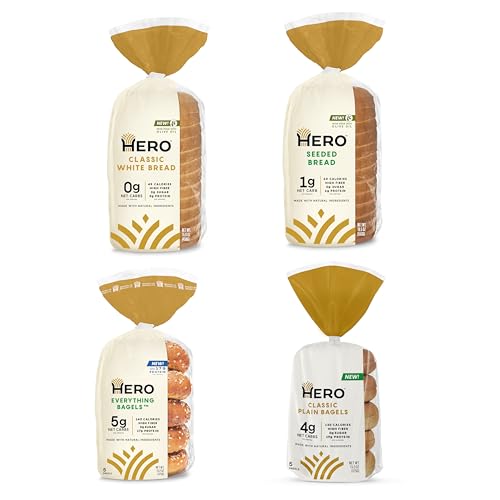 Hero Bread™ Toaster Treats Bundle - High Fiber, 0g Sugar Sliced Breads & Bagels (4 Count)