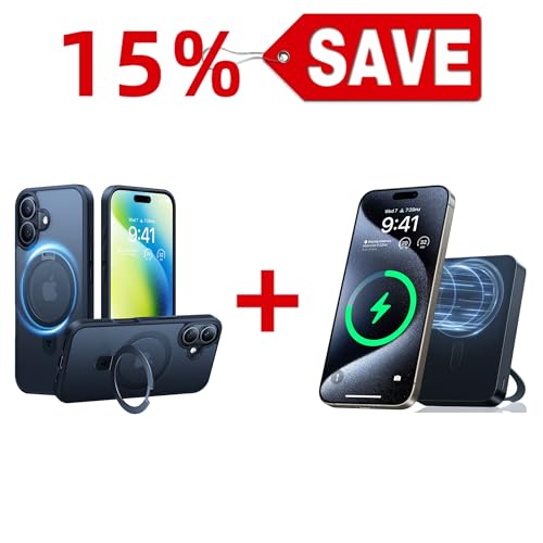 TORRAS Ostand 10,000mAh QI2 Magnetic Battery Pack with Stand & Magnetic Case — Buy Together to Save 15%