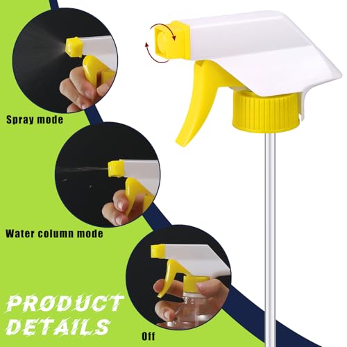 Image of Vesici 36 Pcs Spray Bottle Nozzle Replacement 28-400 Trigger Nozzles with Tube Bright Colors Spray Bottle Heads Only for 16 or 32 oz Car Window Cleaning