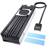 ineo Aluminum M.2 2280 SSD Heatsinks with 20mm Fan for M.2 NVME SSD [C2600 Fan]