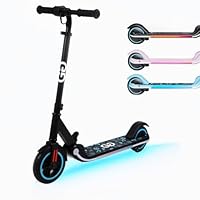 Gift Gadgets X1 Kids Children's Electric Scooter | 150W Motor, LED Rainbow Lights, Foldable & Adjustable Handlebar | Scooter for Kids Ages 6-12 | Up to 9.9 MPH, Safe Ride, (Midnight Black)