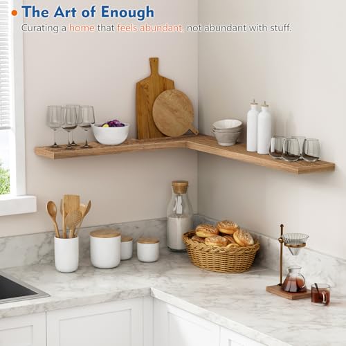 Elm Floating Shelves for Wall 36 Inch x 8 Deep, Long Wall Shelf for Bedroom - Image 3