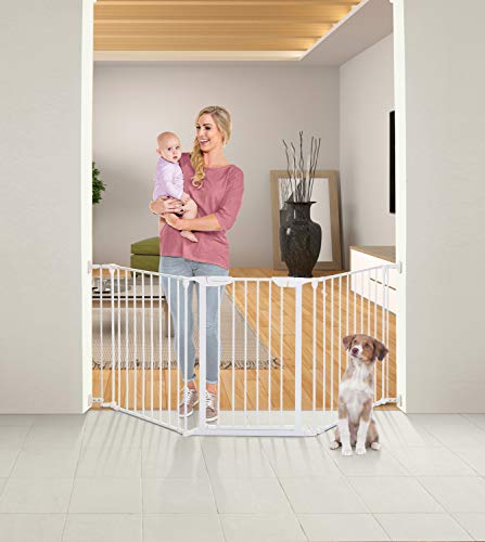 Little Chicks Waverely 79\" Extra Wide Baby Gate with Door - Hardware Mounted Safety Gate for Hallways, Doorways, and Stairs - Thumbnail 5