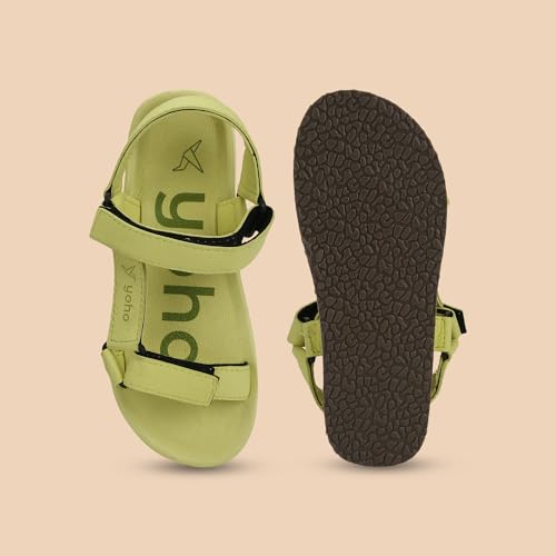 Image of YOHO EVA Sandals for Women | EVA sole | Comfortable cushioned sole with TPR base | Lightweight | Soft skin friendly straps | Adjustable straps | Velcro closure | Vibrant colour options