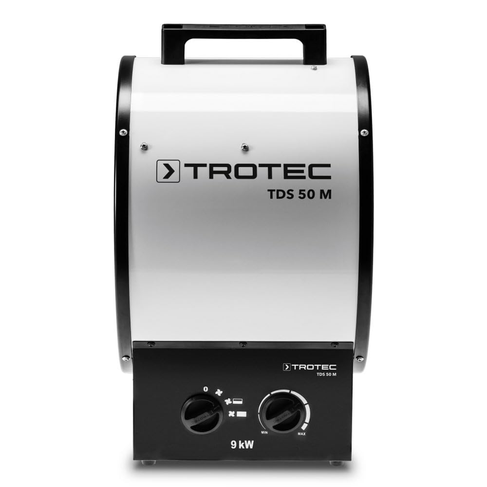 TROTEC TDS 50 M Nagrzewnica ceramiczna 2 stopnie grzania 6 kW i 9 kW 1 stopień tylko wentylator energooszczędna i przenośna