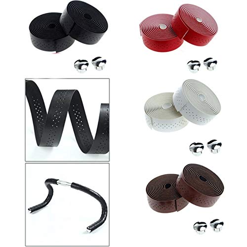 Miniatura 5 de Cinta de manillar de bicicleta de cuero PU Cinta de manillar de bicicleta Superficie perforada Ciclismo Mango Envolturas Verde para Bicicleta de