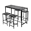 Black Marble With 4 Stools