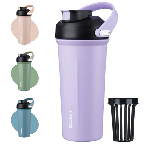 Image of BJPKPK 25oz Insulated Protein Shaker Bottle Stainless Steel Cup with Handle