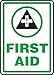 Accuform MFSD505VS Adhesive Vinyl Safety Sign, Legend"First AID" with Graphic, 14" Length x 10" Width x 0.004" Thickness, Green/Black on White