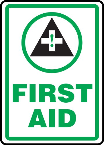 Panneau de signalisation First Aid Accuform pour l'identification des zones de secours