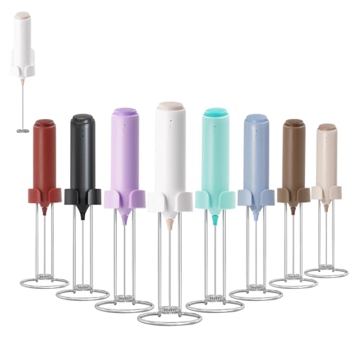 ELMWAY Rechargeable Milk Frother Handheld, Integrated Charging Stand, 13000rpm Motor Stainless Steel Mixing Head Electric Whisk for Coffee,Hot Chocolate,Matcha,Protein Powder(White) ELMWAY Rechargeable Milk Frother Handheld, Integrated Charging Stand, 13000rpm Motor Stainless Steel Mixing Head Electric Whisk for Coffee,Hot Chocolate,Matcha,Protein Powder(White)