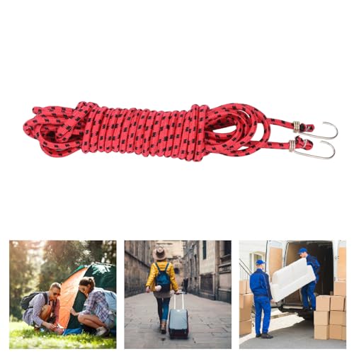 Cordon élastique avec crochet rouge de 10m en caoutchouc robuste