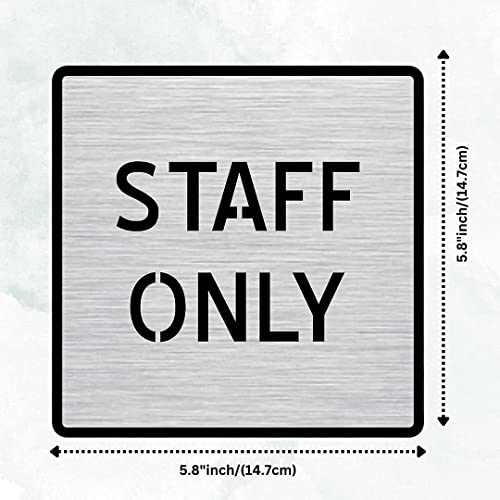 Image of CVANU Silver Acrylic STAFF ONLY Self-Adhesive Sign Board for Office /Hospital /Cafe Sign Board (set of 2) c87