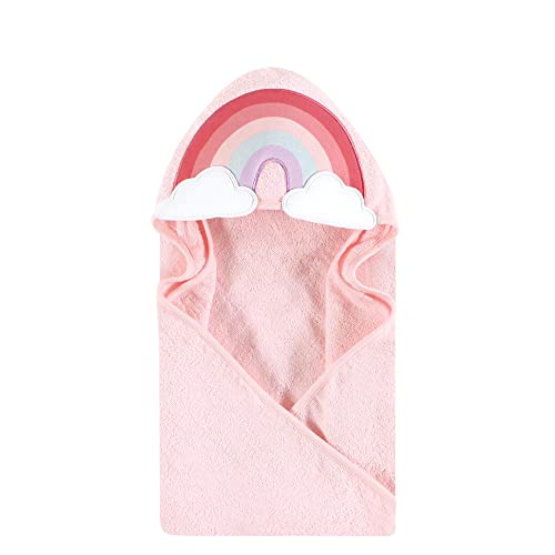 Image of Hudson Baby Unisex Baby Cotton Poly Animal Face Hooded Towel, Rainbow, One Size