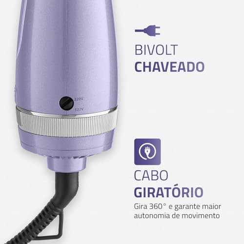 Escova Secadora Space Shine, Mondial, Lilás, 1300W, Bivolt - ES-21