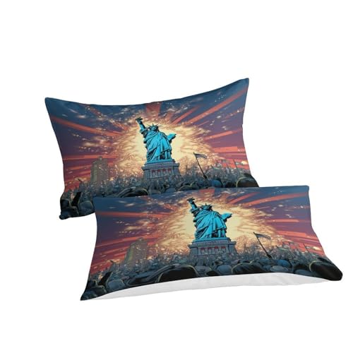 Housse de couette 3D Statue de la Liberté en microfibre premium King size - 6
