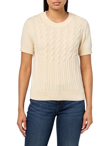 Image of Nautica Women's Short Sleeve Crew Neck Cable Solid Sweater