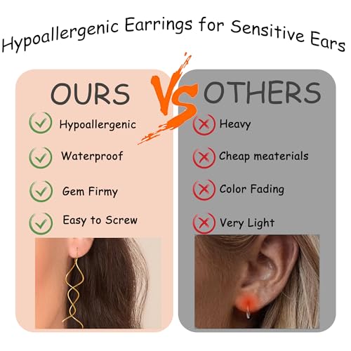 Chain Earrings For Women Dangling Spiral Threader Earring Drop，Suitable For Gift Giving, Perfect For Your Birthday Party, Christmas, Gift Giving.3