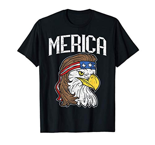 Merica Eagle Mullet Shirt 4th of July Redneck Patriot Gift t-shirt, Azul, S