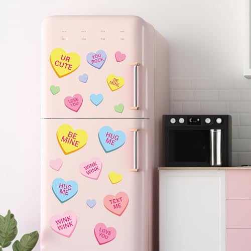 22 imanes decorativos con forma de corazón para refrigerador miniatura 6