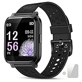 ZKCREATION Smartwatch,1.3 Zoll Voll Touchscreen Fitness Armbanduhr mit Pulsmesser,Sportuhr...