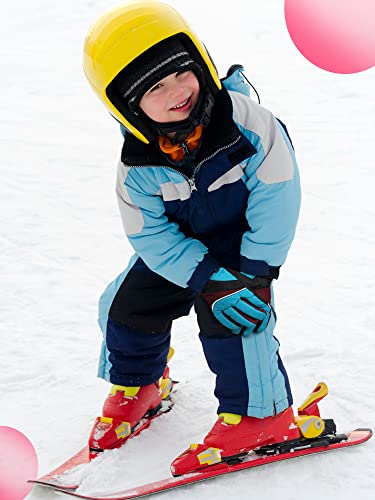 Hicarer 3 Pairs Kids Winter Gloves Waterproof Snow Ski Gloves Windproof Warm Unisex Thermal Snow Mitten For Cold Weather Girls Boys (Cyan, Gray, Blue, 8-11 Years) #TOP4