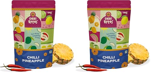 Image of GO DESi Chilli Pineapple Candy, 150g, Fruit Snacks, Bites, Dehydrated (Pack of 2)