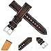 Gomvadr Quick Release Leather Watch Band 14mm 16mm 18mm 19mm 20mm XL 21mm 22mm XXL 24mm, Vintage Oil Wax-Tanned Pull-up Leather Watch Straps Replacement for Men Women (Brown, 20mm-XL)
