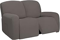 Vista 145 de PureFit Funda súper elástica para sofá reclinable con bolsillo, funda de sofá suave y antideslizante de elastano, lavable, protector de muebles