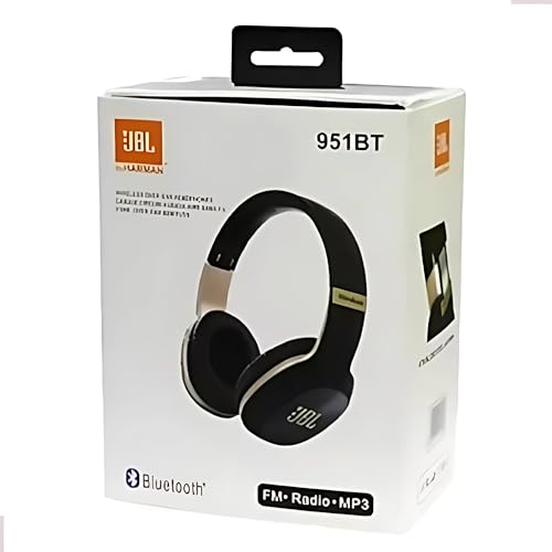 Fone De Ouvido Sem Fio 951bt Rádio Fm Mp3 Sd Card (PRETO)