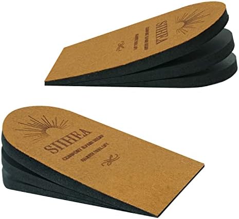 SIIHEA Adjustable Heel Lifts for Shoes, 1/4'' Height Increase Insoles for Achilles Tendonitis, Heel Pain, Leg Length Discrepancy, Plantar Fasciitis, Shoe Lifts (Large (Pack of 2), Brown)