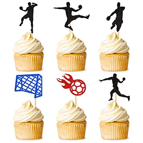 30 PCS Décoration de Cupcake et Gâteau Handball Fête d’Anniversaire et Thème Sportif
