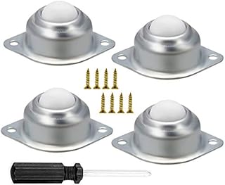 Ball Transfer Units Nylon Universal Flange Roller Transferring Wheel with Screwdriver and Screw Mounted for Transmission, Furniture, Wheelchair(4pcs)