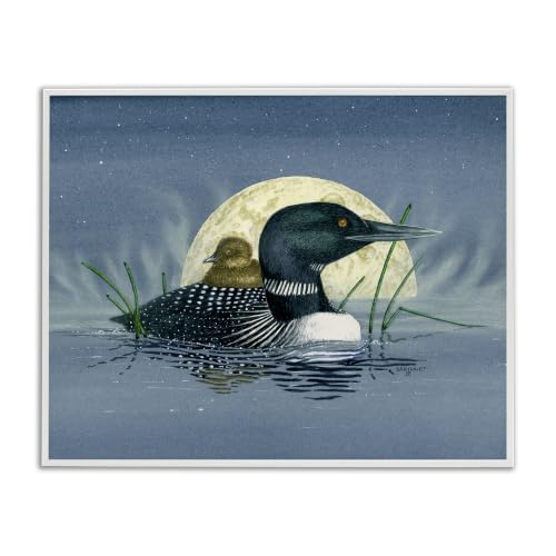 Moonlit Mallard Duck Pond, 24 x 30 Inch Framed Giclée Print