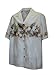 Pacific Legend Hawaiian Shirt for Men - White w/Floral Stripe, X-Large