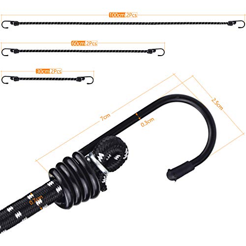 Wandefol 6 Pack Bungee Cords Elastici Corde Corda