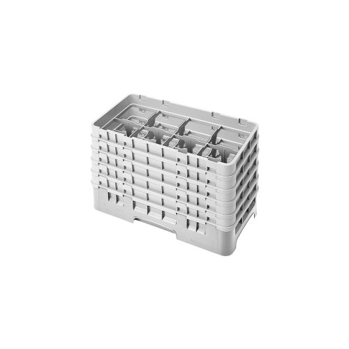 Cambro Camrack 8 Comp Half Size Glass Rack w/ 5 Extenders, Soft Gray - Case = 2