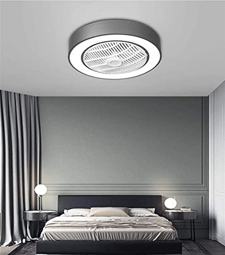 Ventilateur de plafond avec plafonnier ultra-mince LED silencieux et intensité variable