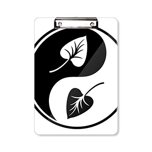 Bloc-notes bouddhiste rigide yin-yang noir et blanc pour bureau A4
