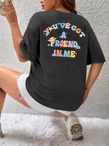 Oversized Youve Got A Friend Shirt Women Magical Shirt Funny Letter Print Tee Family Holiday Vacation Short Sleeve Tops4