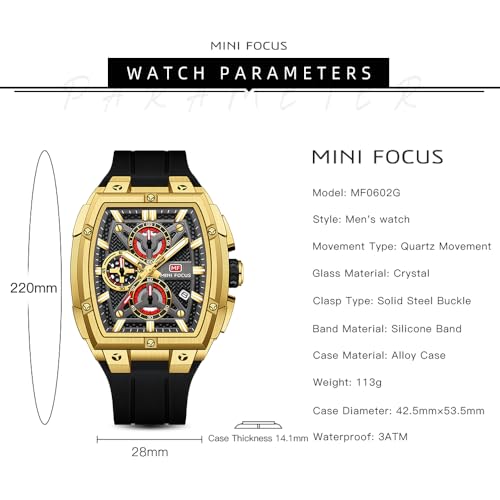 Image of MF MINI FOCUS Men's Watch Analog Wrist Watchh for Men with Chronograph,Ideal for Sports Enthusiasts and Daily Wear