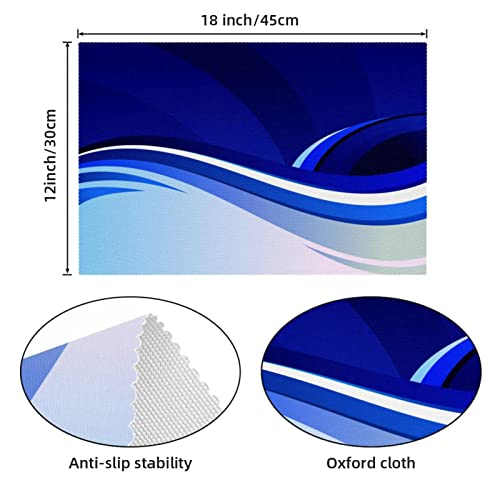 Sets de table vagues bleues abstraites napperons de qualité supérieure x6