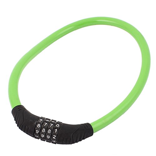 Aexit Bike Bicycle Bike Locks Cycle Steel Wire Cable 4 Digit Combination Password U-Locks Lock Green