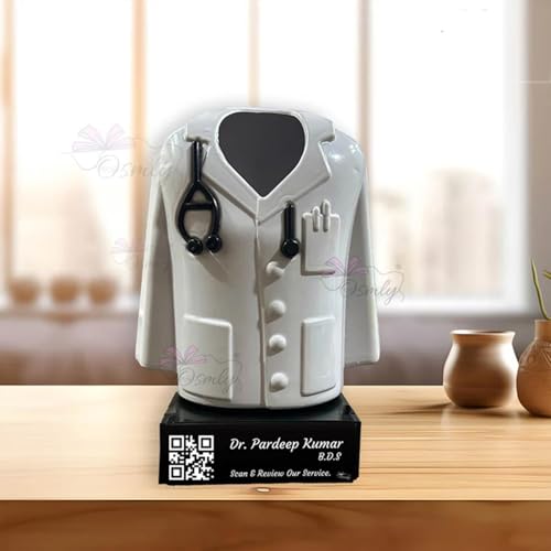 Image of Acrylic Laser Engraved Table Sign Stand, Laser Engraved Sign or Name Plate for Doctor, Teacher, Advocate, Medical, Proprotor office or personal use (DOCTOR PEN STAND)