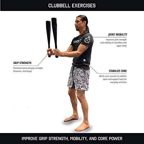 Clubbell By Tacfit - Patented Indian Clubs, Steel Club, Strength Training (25 Pounds) #TOP3